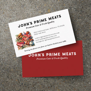 Tarjeta De Visita Tienda de carnicería cortes de carne premium etiqu