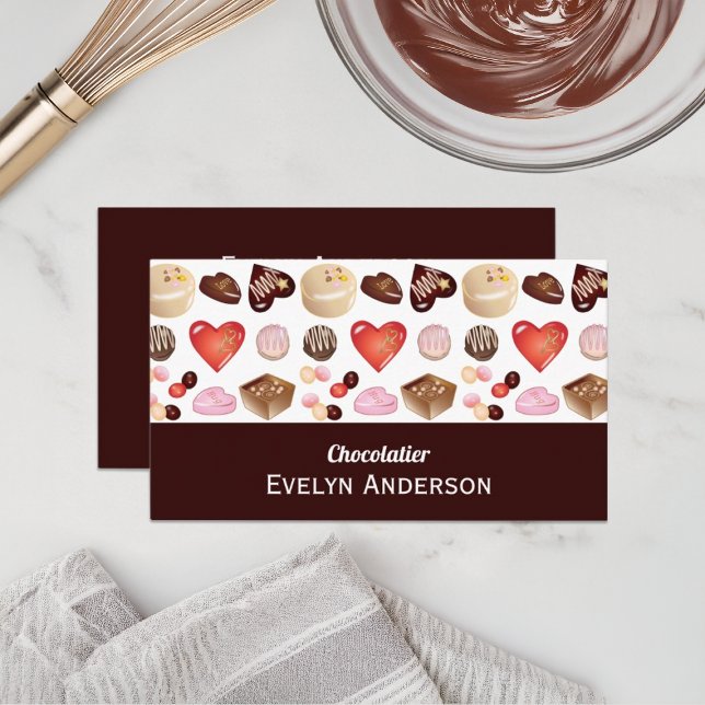 Tarjeta De Visita Tienda de Chocolates Modern Chocolatier (Subido por el creador)