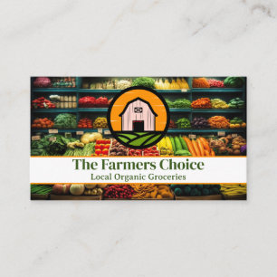 Tarjeta De Visita Tienda de comestibles   Producir   Logo de Barn