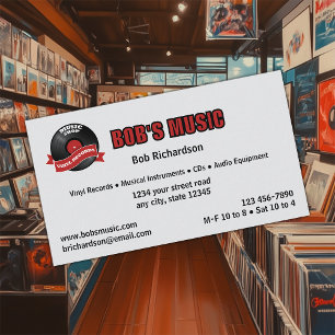 Tarjeta De Visita Tienda de discos de música
