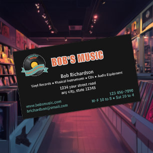 Tarjeta De Visita Tienda de discos de música