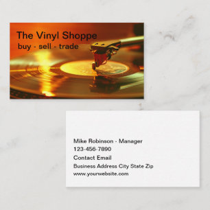 Tarjeta De Visita Tienda de discos de vinilo retro cool