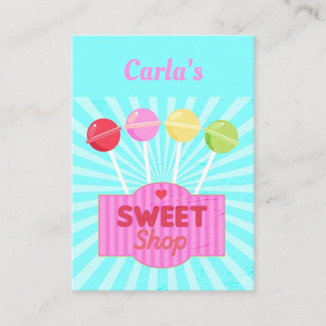 Tarjeta De Visita Tienda de dulces de pastelería profesional (Anverso)