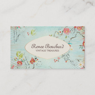 Tarjeta De Visita Tienda de envío de Diseñador Floral de Shabby Vint