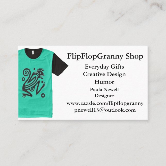 Tarjeta De Visita TIENDA de FlipFlopGranny (Anverso)