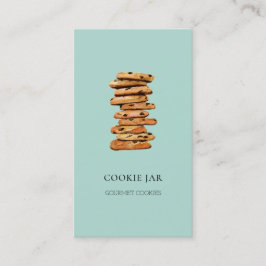 Tarjeta De Visita Tienda de galletas de chocolate acuarela Azul teñi