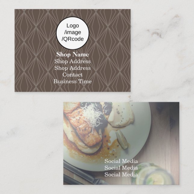 Tarjeta De Visita Tienda de Geometría Moderna Brown (Anverso / Reverso)