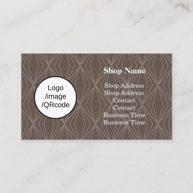 Tarjeta De Visita Tienda de Geometría Moderna Brown (Anverso)