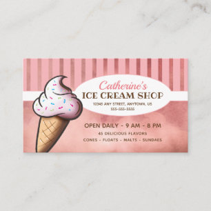 Tarjeta De Visita Tienda de helado caprichosa del cono de helado el