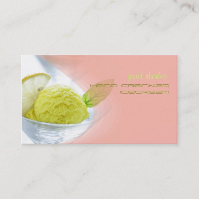 Tarjeta De Visita Tienda de helados casera (Anverso)
