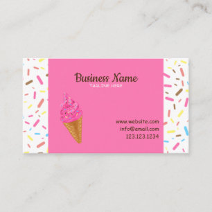 Tarjeta De Visita Tienda de helados de espuma de espuma rosa dulce