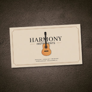 Tarjeta De Visita Tienda de Instrumentos Musicales - Guitarra Acústi