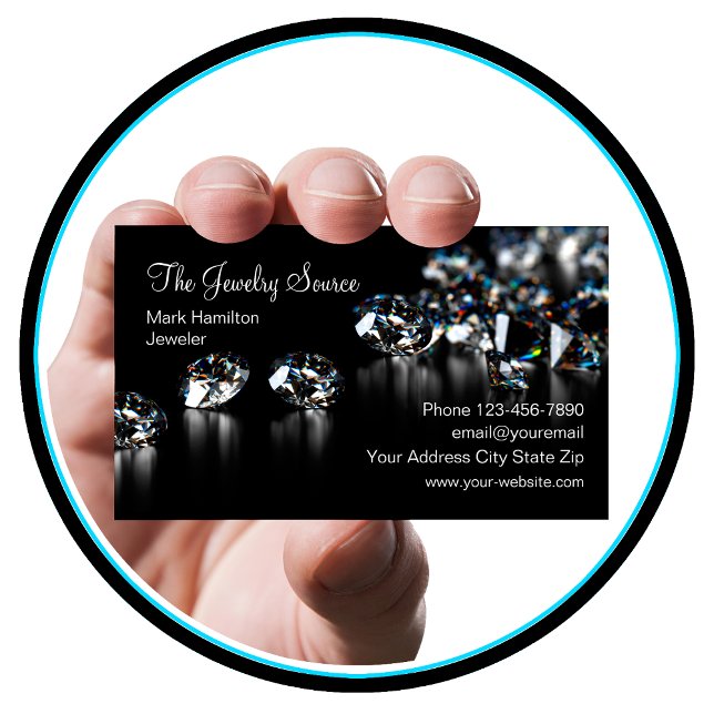 Tarjeta De Visita Tienda de joyas de diamantes de lujo (Subido por el creador)