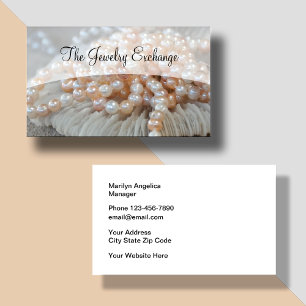 Tarjeta De Visita Tienda de Joyas Tema Perlas