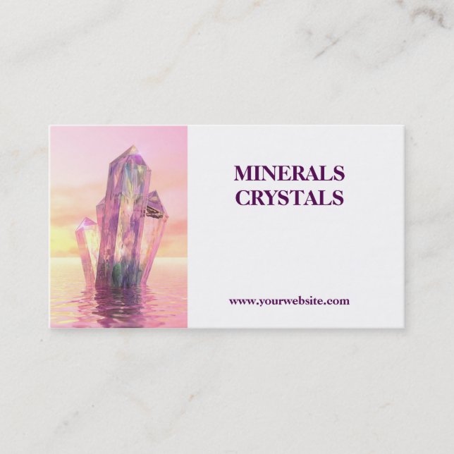 Tarjeta De Visita tienda de los minerales de los cristales (Anverso)