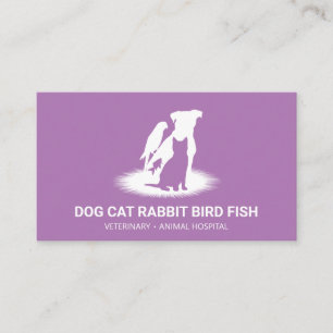 Tarjeta De Visita Tienda de mascotas boutique Purple Pet gato perro