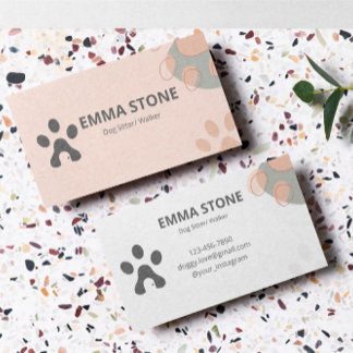 Tarjeta De Visita Tienda de Mascotas de sitios para perros rosados