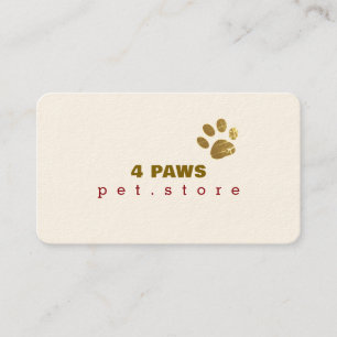 Tarjeta De Visita Tienda de Mascotas - Pata de Perro Gato