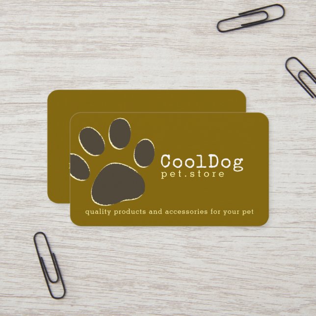 Tarjeta De Visita Tienda de Mascotas profesionales. Perro Guay (Anverso/Reverso In Situ)