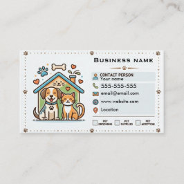 Tarjeta De Visita Tienda de Mascotas y Peluquería Minimalista Person