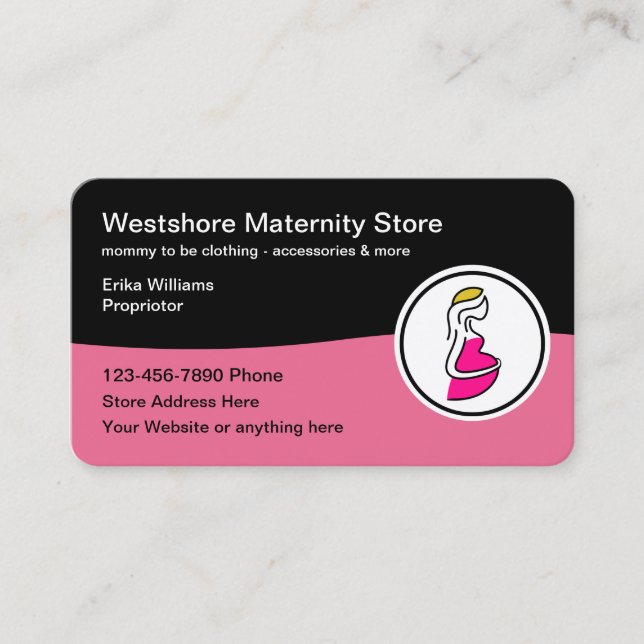 Tarjeta De Visita Tienda de maternidad moderna para mujeres (Anverso)