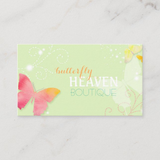 Tarjeta De Visita Tienda de moda Butterfly Heaven (Anverso)