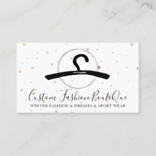 Tarjeta De Visita Tienda de moda Vestido negro Sastre Costura Percha