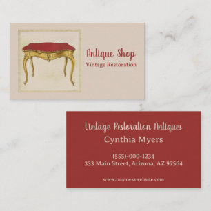 Tarjeta De Visita Tienda de muebles de restauración de época