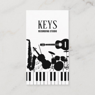 Tarjeta De Visita Tienda de música de estudio de grabación