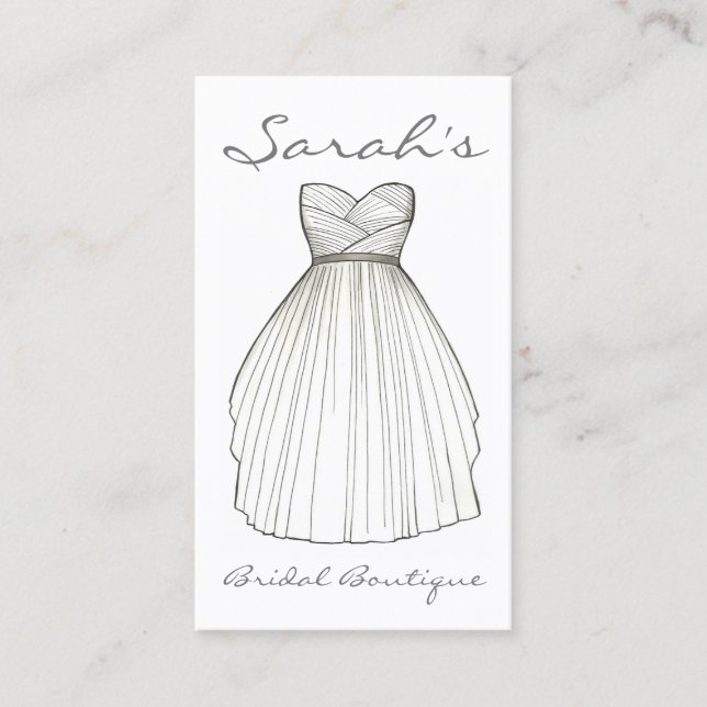 Tarjeta De Visita Tienda de novias con traje de boda (Anverso)