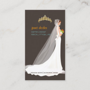 Tarjeta De Visita Tienda de novias PixDez/taupe oscuro/verde azulado
