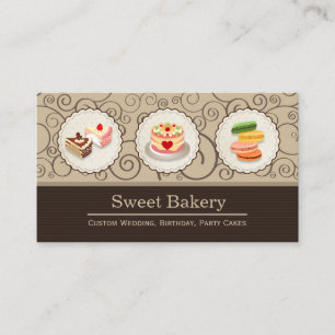 Tarjeta De Visita Tienda de panadería dulce - Macarones pasteleros P