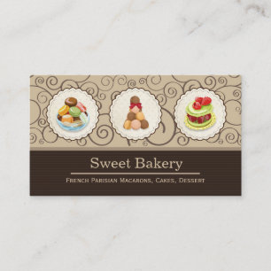 Tarjeta De Visita Tienda de pasteles de postre parisina personalizad