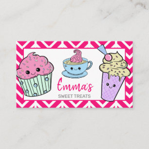 Tarjeta De Visita tienda de pasteles kawaii linda cafetería salón de