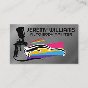 Tarjeta De Visita Tienda de pintura   Logotipo de pintura con aeroso