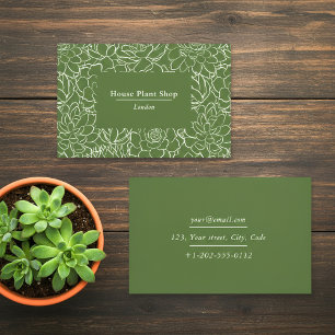 Tarjeta De Visita Tienda de plantas de invernadero botánico