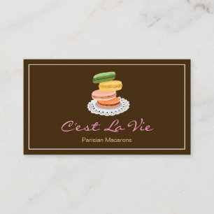 Tarjeta De Visita Tienda de postres personalizado parisina de Macaro