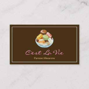 Tarjeta De Visita Tienda de postres personalizado parisina de Macaro