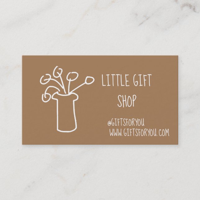 Tarjeta De Visita Tienda de regalos negocios modernos y sencillos (Anverso)