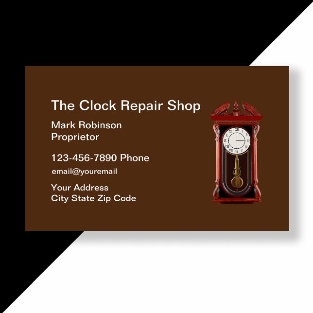 Tarjeta De Visita Tienda de reparación de reloj (Subido por el creador)