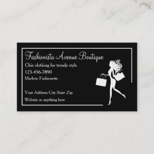 Tarjeta De Visita Tienda de ropa de boutique de moda trendy