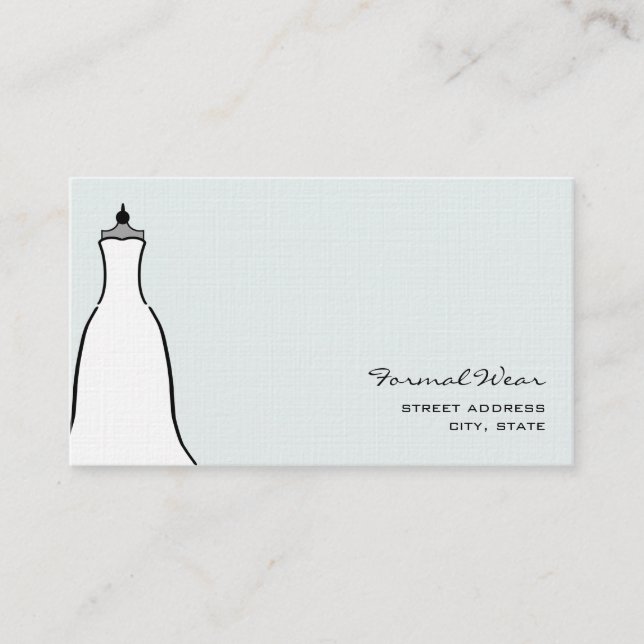 Tarjeta De Visita Tienda de ropa formal - Una Línea Boda Vestido (Anverso)