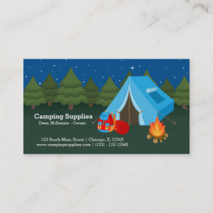 Tarjeta De Visita Tienda de suministro de camping