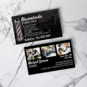 Tarjeta De Visita Tienda de suministros de poste de barbería foto pe