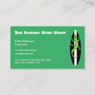 Tarjeta De Visita Tienda de Surf al estilo hawaiano