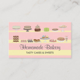 Tarjeta De Visita Tienda de tartas de repostería suave rosa dulces c