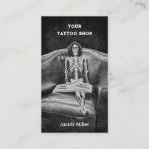 Tienda De Tatuajes De Esqueleto Blanco Y Negro Gót