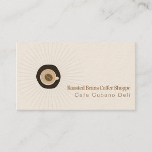 Tarjeta De Visita Tienda de tazas de café con logo de barista en bei
