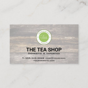 Tarjeta De Visita Tienda de té   Paneles de madera