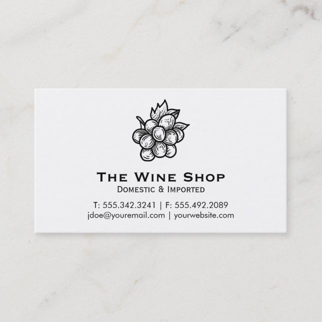 Tarjeta De Visita Tienda de vinos (Anverso)